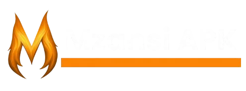 The site logo, consisting M-shaped flame and the site name "Mzansi APK"