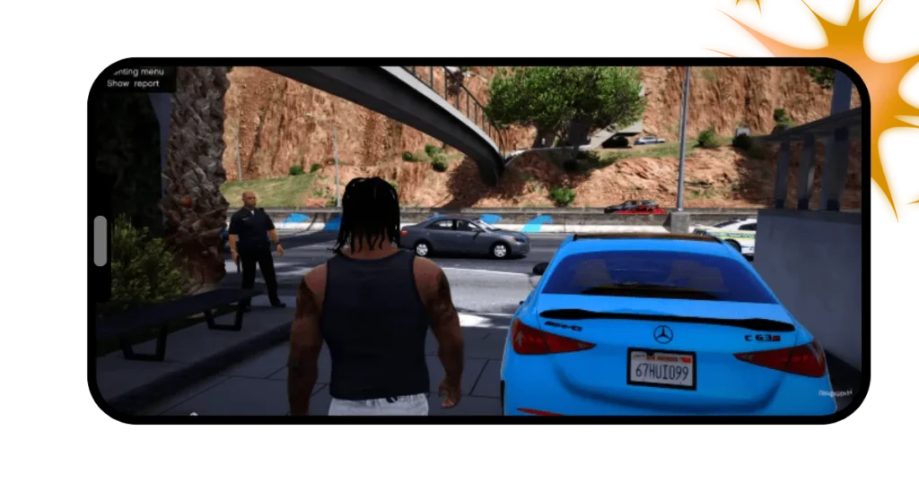 Screenshot of a gangster in GTA Mzansi Lite